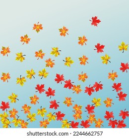 Ocher Foliage Background Blue Vector. Floral Collection Template. Green Nature Leaf. Beautiful Leaves Card.