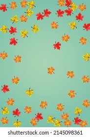 Vector verde de fondo del follaje del ocher. Deja Marco Estacional. Patrón otoñal Floral. Diseño de hojas luminosas.