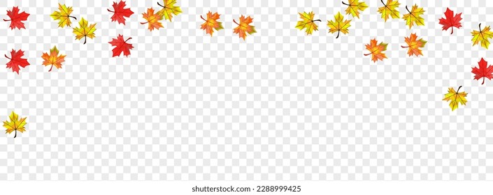 Ocher Foliage Background Transparent Vector. Plant September Template. Brown Forest Leaf. Beautiful Leaves Design.