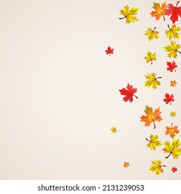 Ocher Leaf Hintergrund BeigeVektorgrafik. Blumenmuster-Rahmen. Farbige Naturpflanze. Realistische Blätter Textur.
