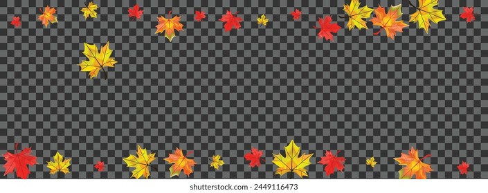 Ocher Leaf Background Transparent Vector. Floral Canadian Template. Green Paper Foliage. Season Leaves Illustration.