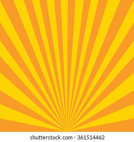 Ocher Retro Background. Vintage Rays Pattern.