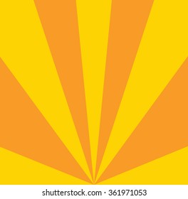 Ocher retro background. Vintage rays pattern.