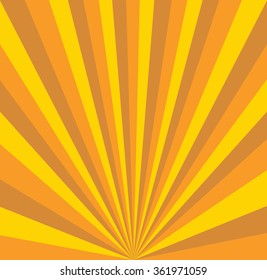 Ocher retro background. Vintage rays pattern.