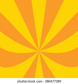 Ocher retro background. Vintage rays pattern.
