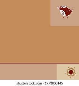 ochre background with red bird