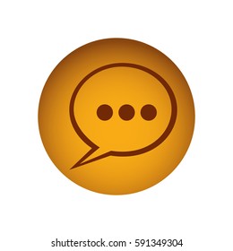 ochre circular frame with dialog with suspending points vector illustration