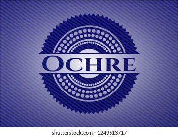 Ochre emblem with jean background