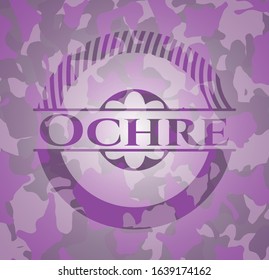 Ochre pink on camouflaged texture. Vector Illustration. Detailed.