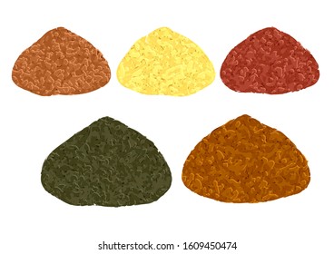 ochre. row on tint on wite background