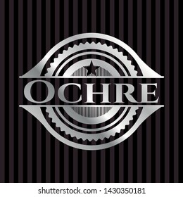 Ochre silvery shiny emblem. Vector Illustration. Mosaic.