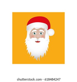 ochre square frame with christmas santa claus face vector illustration