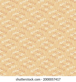 An ochre yellow grassland seamless vector pattern