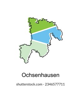 Ochsenhausen map. vector map of the German Country. Borders of for your infographic. Vector illustration design template