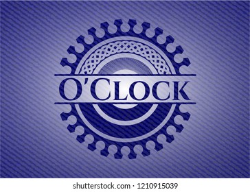 O'Clock badge with denim texture