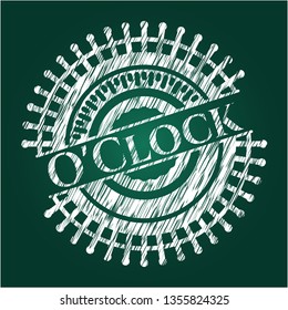 O'Clock chalkboard emblem