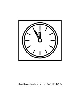 O'clock, Happy New Year! line icon icon on white background