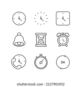  o'clock Icon Set Simple Vector Design