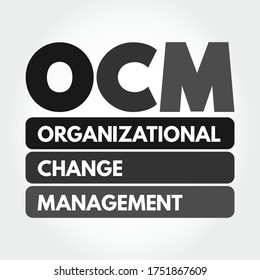 OCM - Organizational Change Management is a framework for managing the effect of new business processes, acronym concept background