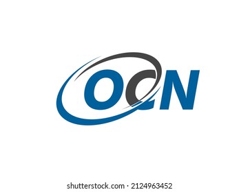 Letra OCN diseño creativo y elegante del logo de swoosh