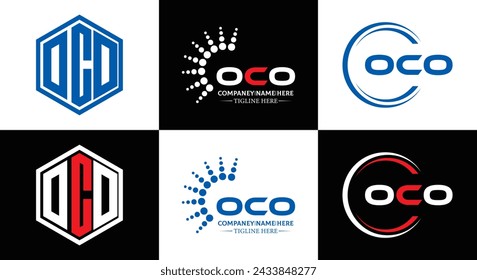 OCO logo. O C O design. White OCO letter. OCO, O C O letter logo design. Initial letter OCO linked circle uppercase monogram logo.