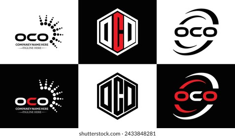 OCO logo. O C O design. White OCO letter. OCO, O C O letter logo design. Initial letter OCO linked circle uppercase monogram logo.