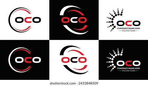 OCO logo. O C O design. White OCO letter. OCO, O C O letter logo design. Initial letter OCO linked circle uppercase monogram logo.