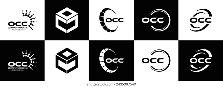 OCO logo. O C O design. White OCO letter. OCO, O C O letter logo design. Initial letter OCO linked circle uppercase monogram logo.