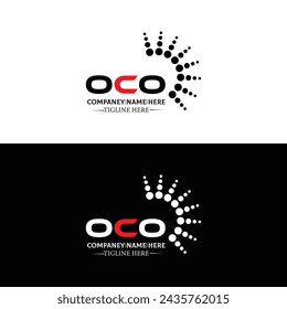 OCO logo. O C O design. White OCO letter. OCO, O C O letter logo design. Initial letter OCO linked circle uppercase monogram logo.