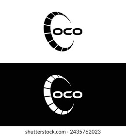 OCO logo. O C O design. White OCO letter. OCO, O C O letter logo design. Initial letter OCO linked circle uppercase monogram logo.