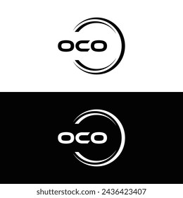 OCO logo. O C O design. White OCO letter. OCO, O C O letter logo design. Initial letter OCO linked circle uppercase monogram logo.