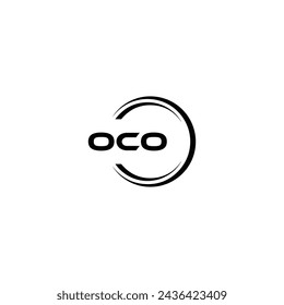 OCO logo. O C O design. White OCO letter. OCO, O C O letter logo design. Initial letter OCO linked circle uppercase monogram logo.