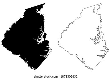 Oconee County, State of South Carolina (U.S. county, United States of America) map vector illustration