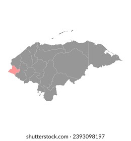 Ocotepeque department map, administrative division of Honduras. Vector illustration.