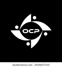 OCP logo. O C design. White OCP letter. OCP, O C P letter logo design. Initial  OCP linked circle uppercase monogram. O C P letter logo vector design. OP letter logo design.