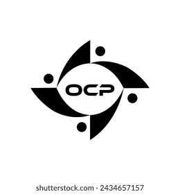 OCP logo. O C design. White OCP letter. OCP, O C P letter logo design. Initial  OCP linked circle uppercase monogram. O C P letter logo vector design. OP letter logo design.