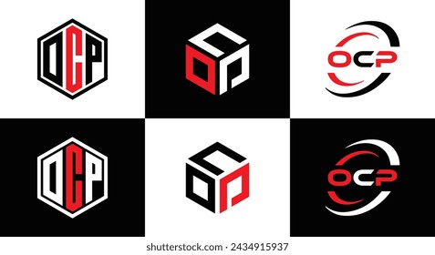 OCP logo. O C P design. White OCP letter. OCP, O C P letter logo design. Initial letter OCP linked circle uppercase monogram logo.