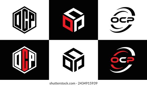 OCP logo. O C P design. White OCP letter. OCP, O C P letter logo design. Initial letter OCP linked circle uppercase monogram logo.