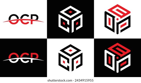 OCP logo. O C P design. White OCP letter. OCP, O C P letter logo design. Initial letter OCP linked circle uppercase monogram logo.