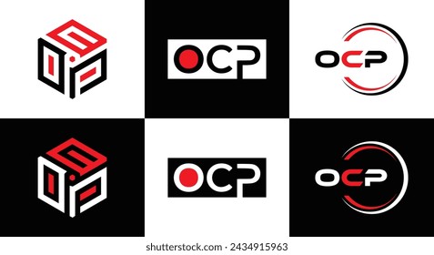 OCP logo. O C P design. White OCP letter. OCP, O C P letter logo design. Initial letter OCP linked circle uppercase monogram logo.