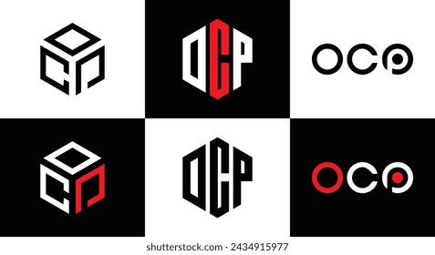 OCP logo. O C P design. White OCP letter. OCP, O C P letter logo design. Initial letter OCP linked circle uppercase monogram logo.