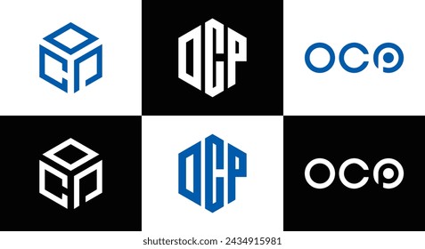 OCP logo. O C P design. White OCP letter. OCP, O C P letter logo design. Initial letter OCP linked circle uppercase monogram logo.