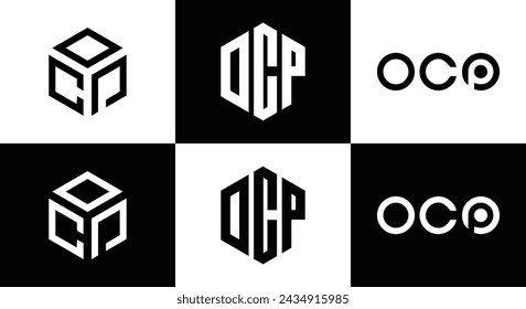 OCP logo. O C P design. White OCP letter. OCP, O C P letter logo design. Initial letter OCP linked circle uppercase monogram logo.