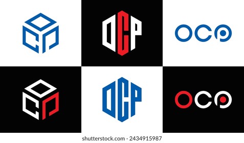 OCP logo. O C P design. White OCP letter. OCP, O C P letter logo design. Initial letter OCP linked circle uppercase monogram logo.