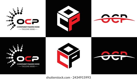 OCP logo. O C P design. White OCP letter. OCP, O C P letter logo design. Initial letter OCP linked circle uppercase monogram logo.