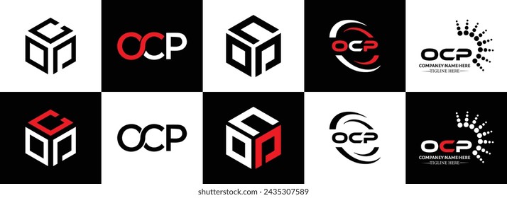 OCP logo. O C P design. White OCP letter. OCP, O C P letter logo design. Initial letter OCP linked circle uppercase monogram logo.