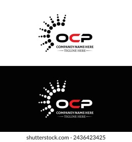 OCP logo. O C P design. White OCP letter. OCP, O C P letter logo design. Initial letter OCP linked circle uppercase monogram logo.