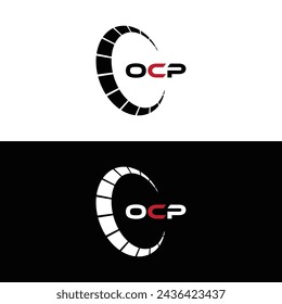 OCP logo. O C P design. White OCP letter. OCP, O C P letter logo design. Initial letter OCP linked circle uppercase monogram logo.