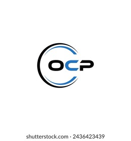 OCP logo. O C P design. White OCP letter. OCP, O C P letter logo design. Initial letter OCP linked circle uppercase monogram logo.