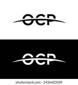 OCP logo. O C P design. White OCP letter. OCP, O C P letter logo design. Initial letter OCP linked circle uppercase monogram logo.